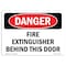 Signmission OSHA Sign, Fire Extinguisher Behind This Door, 10in X 7in Rigid Plastic, 7" W, 10" L, Landscape OS-DS-P-710-L-2379 - alternate 1